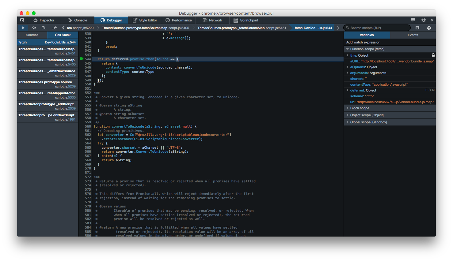 Firefox Browser Debugger