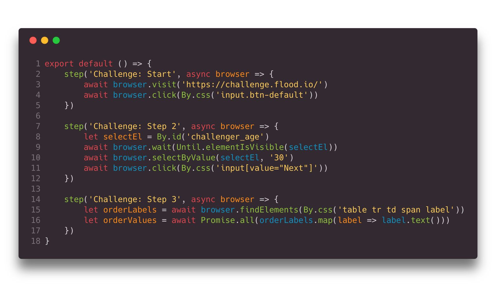 Flood Chrome Scripting Language